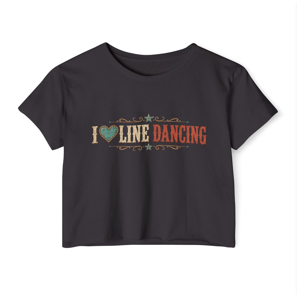 I ♥ Line Dancing Women's Cropped Tee | Western Line Dance Crop Top