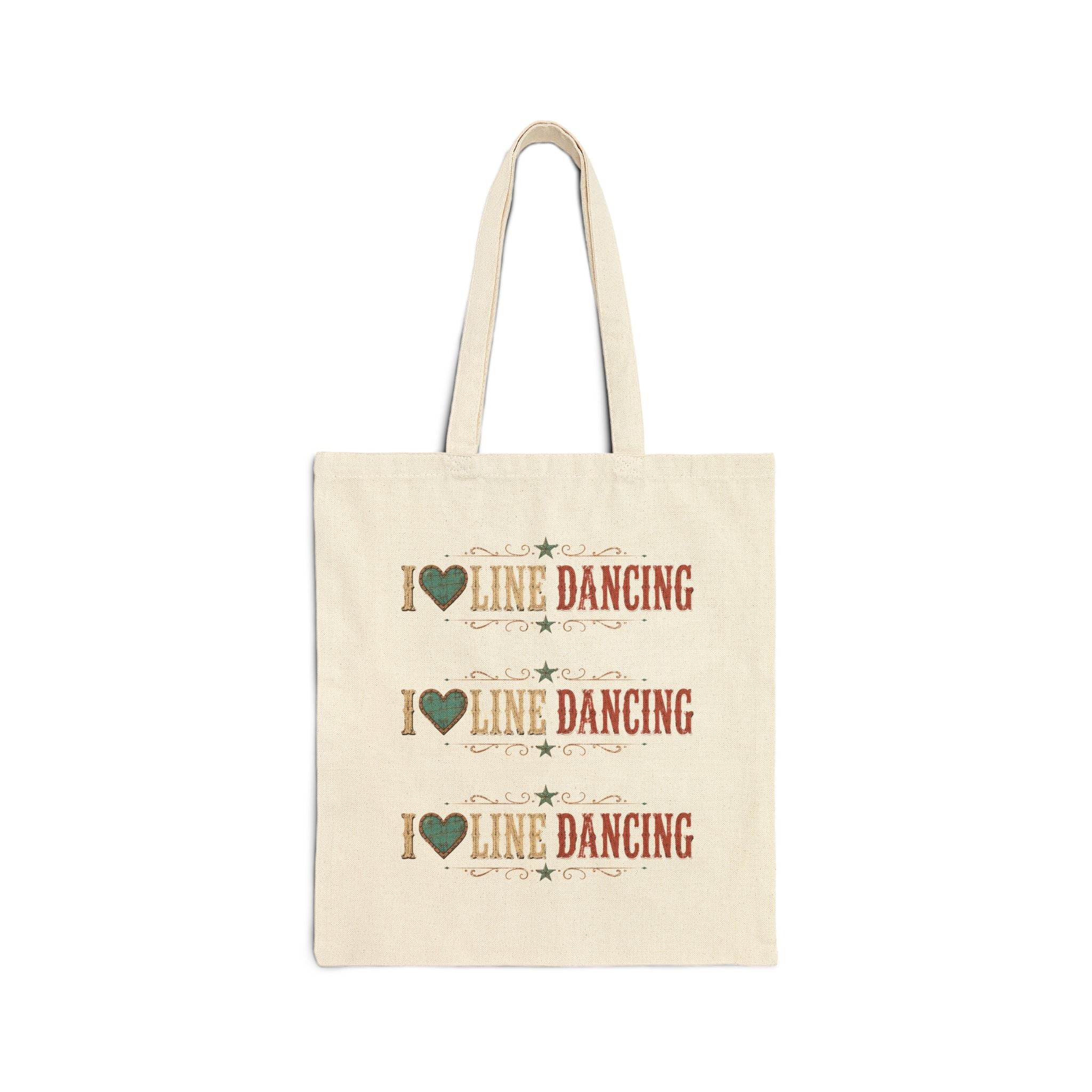 I ♥ Line Dancing Canvas Tote Bag | Country Western Dance Tote