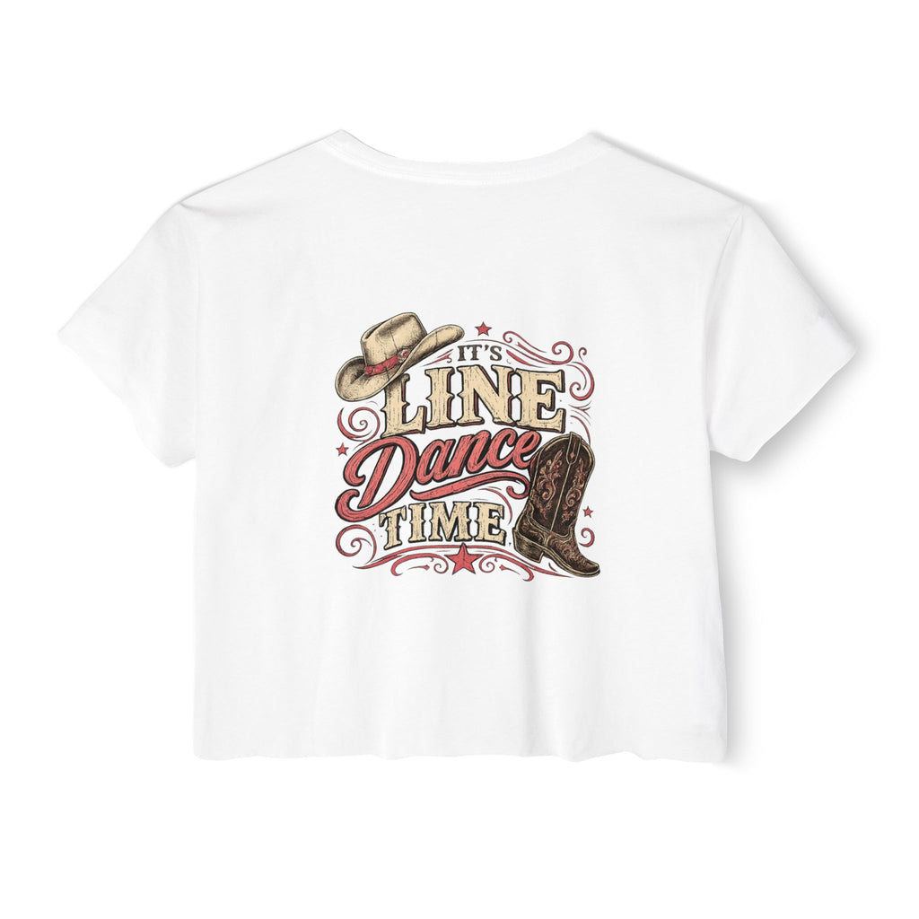 It’s Line Dance Time Crop Top | Women’s Country Line Dancing Shirt | Western Dance Graphic Tee