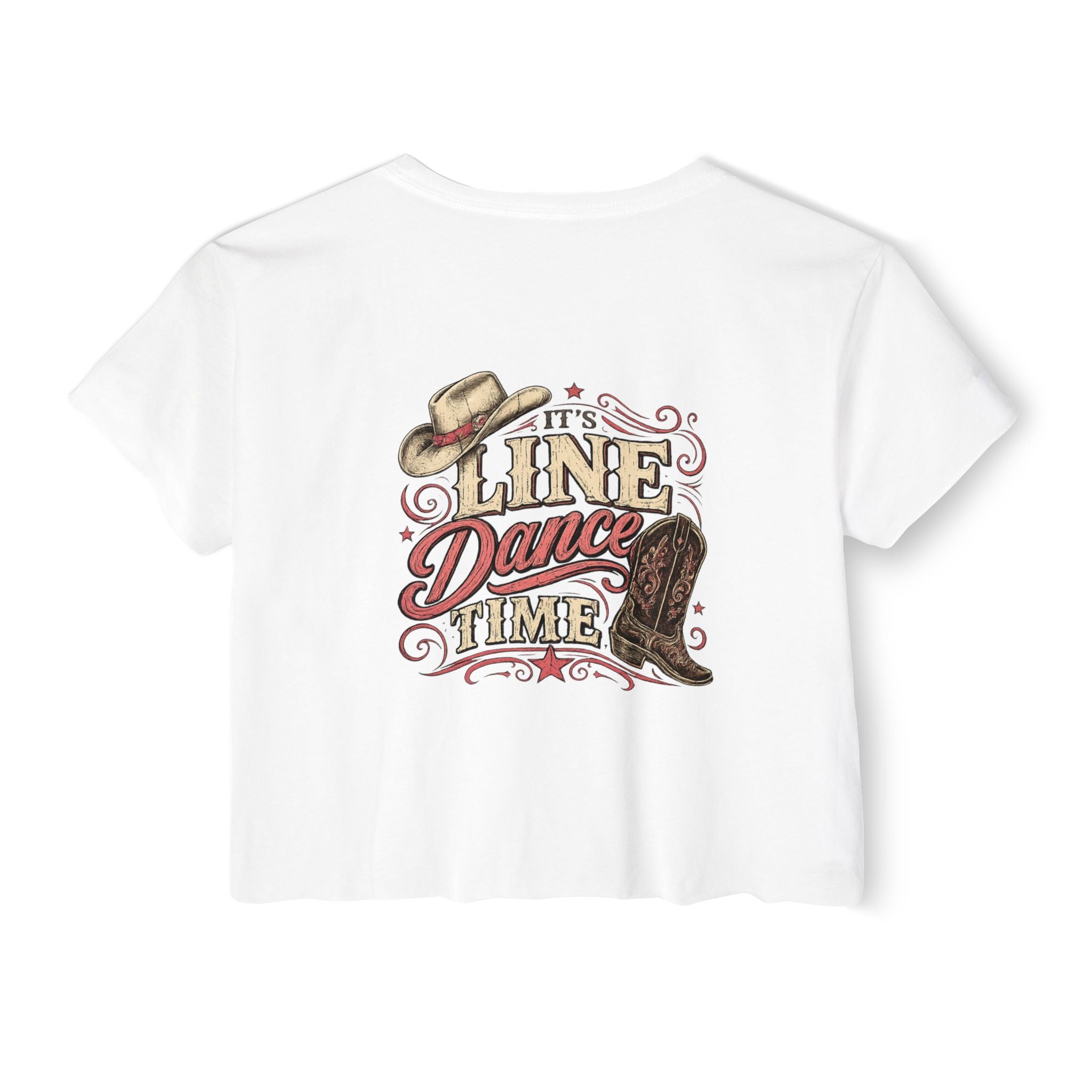 It’s Line Dance Time Crop Top | Women’s Country Line Dancing Shirt | Western Dance Graphic Tee