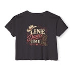 It’s Line Dance Time Crop Top | Women’s Country Line Dancing Shirt | Western Dance Graphic Tee