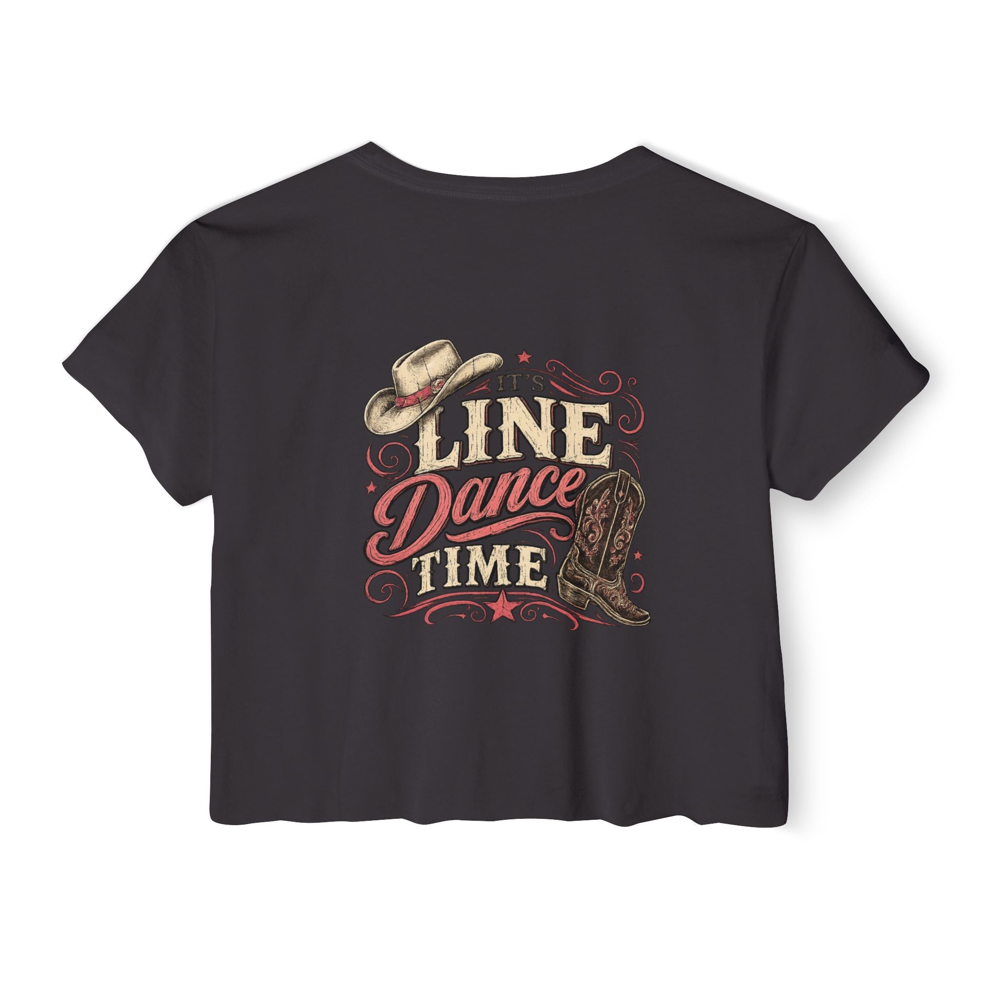 It’s Line Dance Time Crop Top | Women’s Country Line Dancing Shirt | Western Dance Graphic Tee