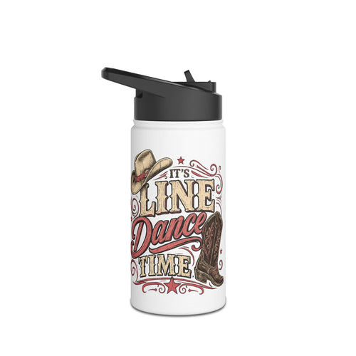 It's Line Dance Time Personalised Stainless Steel Water Bottle | Western Cowboy Drink Bottle | Line Dancing Gift