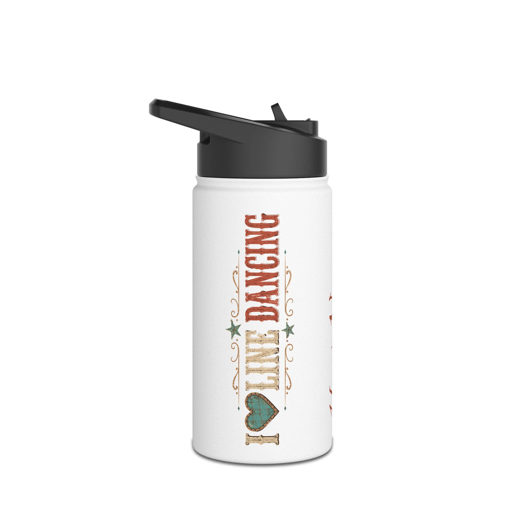 I Love Line Dancing Personalised Stainless Steel Water Bottle – Custom Name Drink Bottle