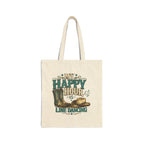 My Happy Hour Is Line Dancing Tote Bag | Western Canvas Tote | Country Dance Bag | Cowgirl Boots & Hat Market Tote | Step Culture Collective