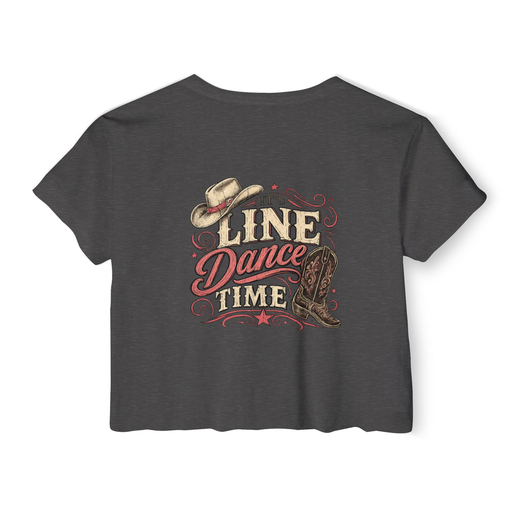 It’s Line Dance Time Crop Top | Women’s Country Line Dancing Shirt | Western Dance Graphic Tee