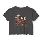 It’s Line Dance Time Crop Top | Women’s Country Line Dancing Shirt | Western Dance Graphic Tee