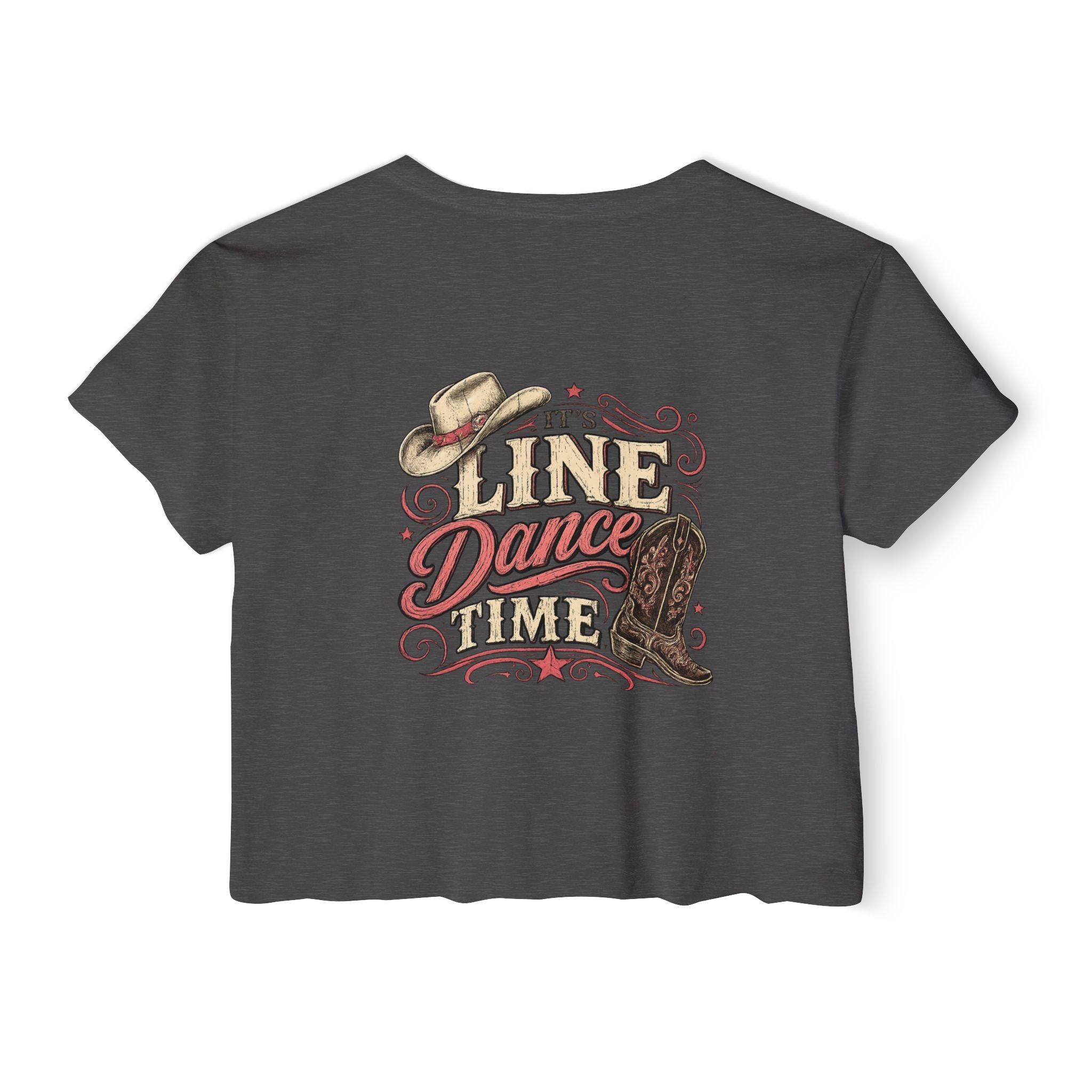 It’s Line Dance Time Crop Top | Women’s Country Line Dancing Shirt | Western Dance Graphic Tee