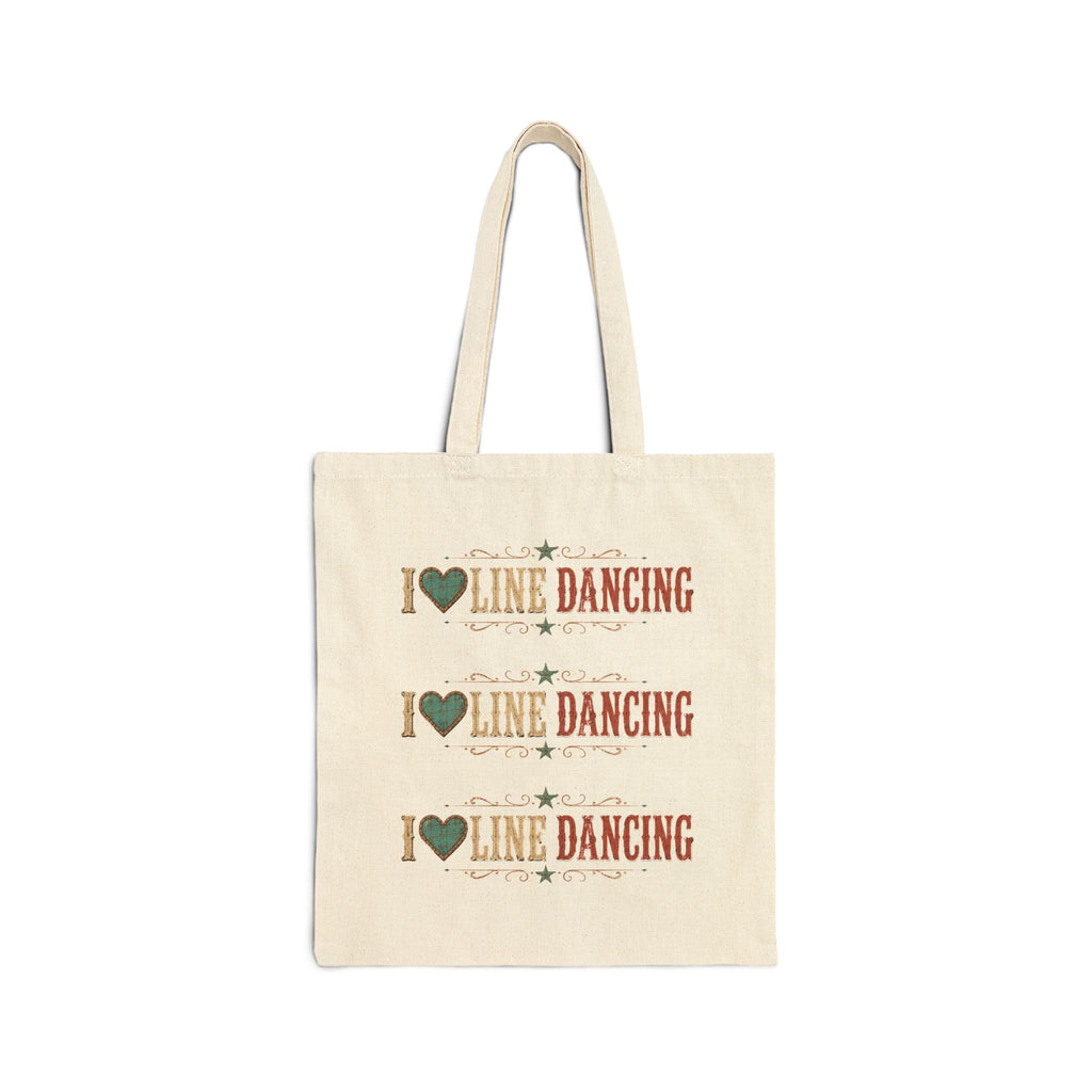 I ♥ Line Dancing Canvas Tote Bag | Country Western Dance Tote