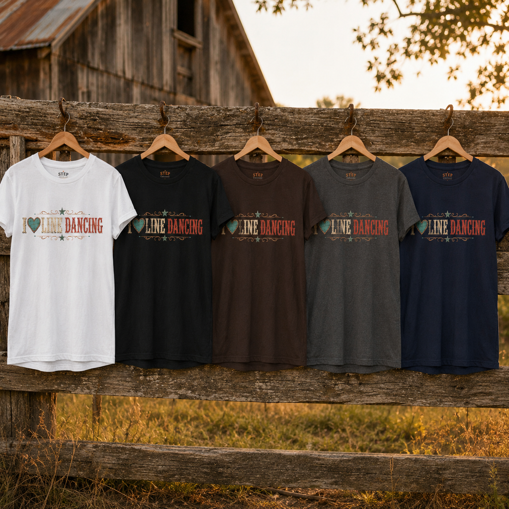Line Dancing T-Shirt — I love Line Dancing Country Western Tee