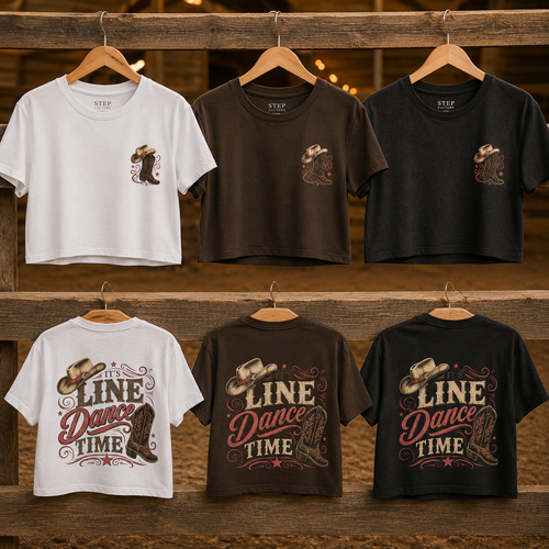 It’s Line Dance Time Crop Top | Women’s Country Line Dancing Shirt | Western Dance Graphic Tee