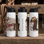 It's Line Dance Time Personalised Stainless Steel Water Bottle | Western Cowboy Drink Bottle | Line Dancing Gift
