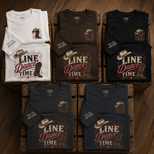 It's Line Dance Time™ Bella+Canvas Unisex T-Shirt | Country Western Line Dancing Shirt | More Than Just Steps Sleeve Print
