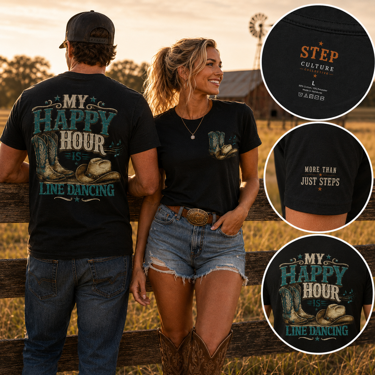 My Happy Hour Is Line Dancing Tee | Western Line Dance Shirt | Country Dance T-Shirt