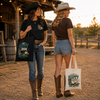 My Happy Hour Is Line Dancing Tote Bag | Western Canvas Tote | Country Dance Bag | Cowgirl Boots & Hat Market Tote | Step Culture Collective