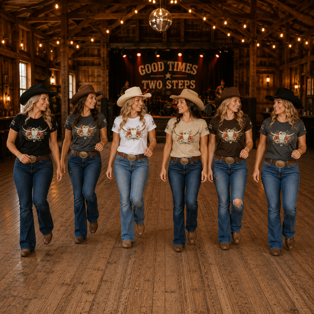 Longhorn Floral Skull Tee – More Than Just Steps Edition